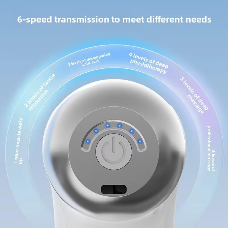 Massage Gun, Triple-Head Deep Tissue Percussion Massager with 9 Attachments, 6 Speed Settings and 24W Power, Portable Handheld Body Massage Tool for Fitness Recovery, LM-130, White - image 4