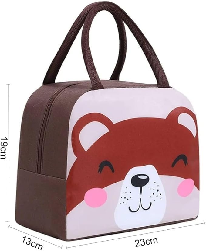 Lunch Bag Insulated Cooler, Lunch Box Bag for Kids, Thermal Leak-Proof Portable Food Organizer, Waterproof Foldable Tote for School Travel Picnic Beach (Brown) - image 2