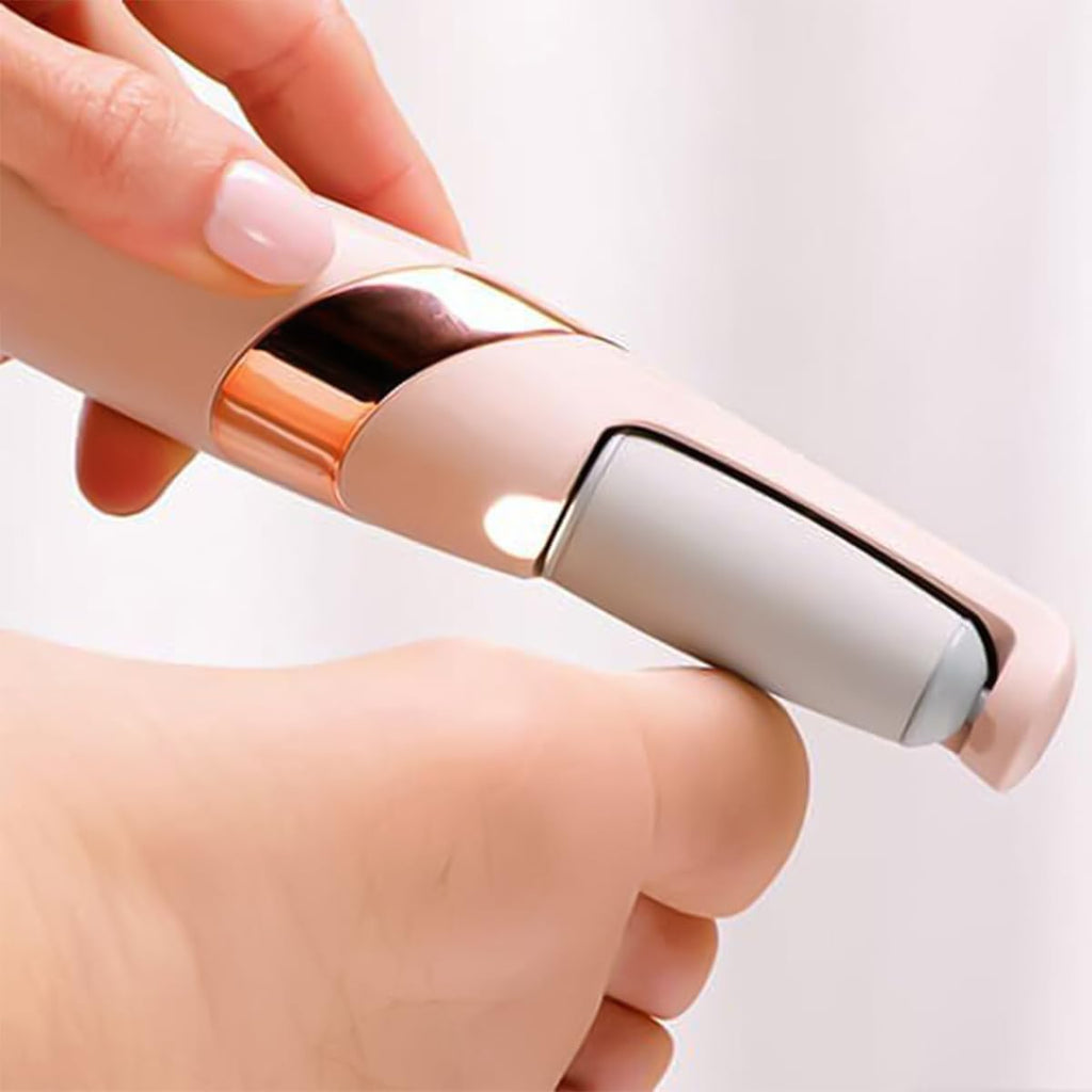 Electric Foot File, Dual-Speed Callus Remover with Easy-Reach Ergonomic Handle for Dry Rough Heels, Toes and Feet, Portable Pedicure Tool, Pink - image 7