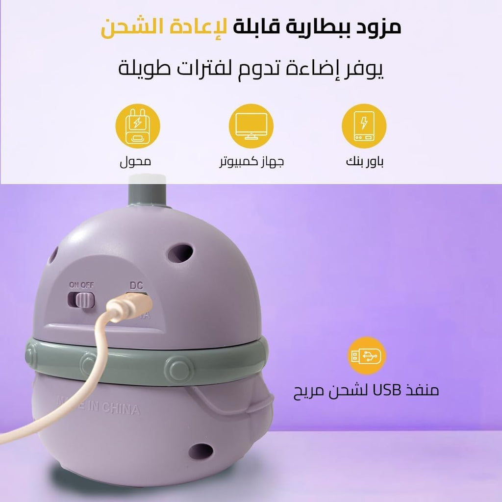 LED Desk Lamp, Foldable Cartoon Table Light with 2 Brightness Levels, Adjustable Strong and Soft Lighting for Study, Reading, Office, Bedroom and Kids, Purple - image 3