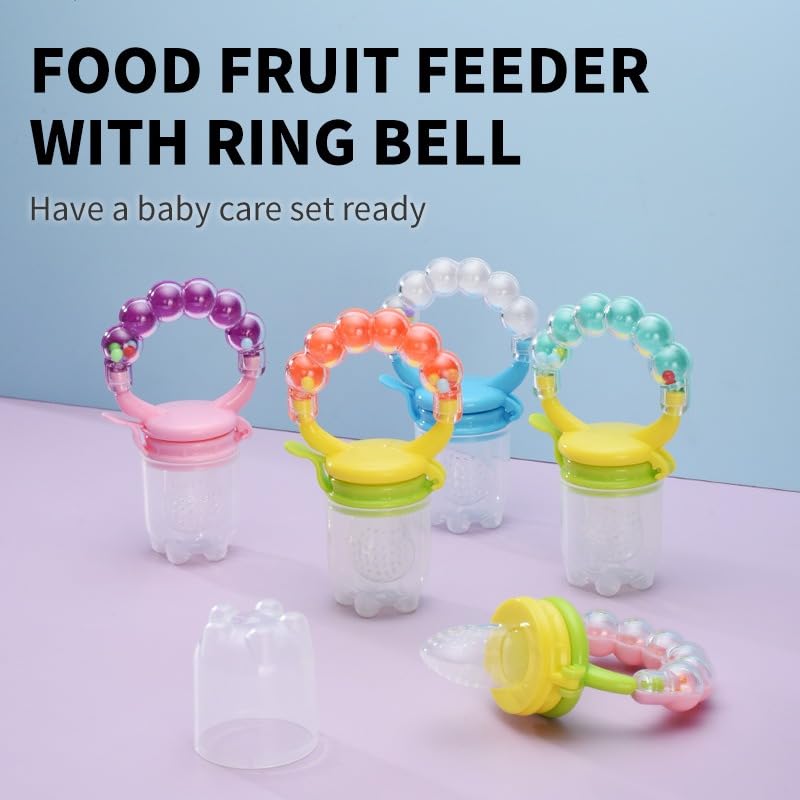 Fruit Feeder Pacifier - Silicone Teething Feeder, Bpa Free, Anti-Choking with Dust Cover and Stand for Fruit and Vegetable Feeding (Pink) - image 2