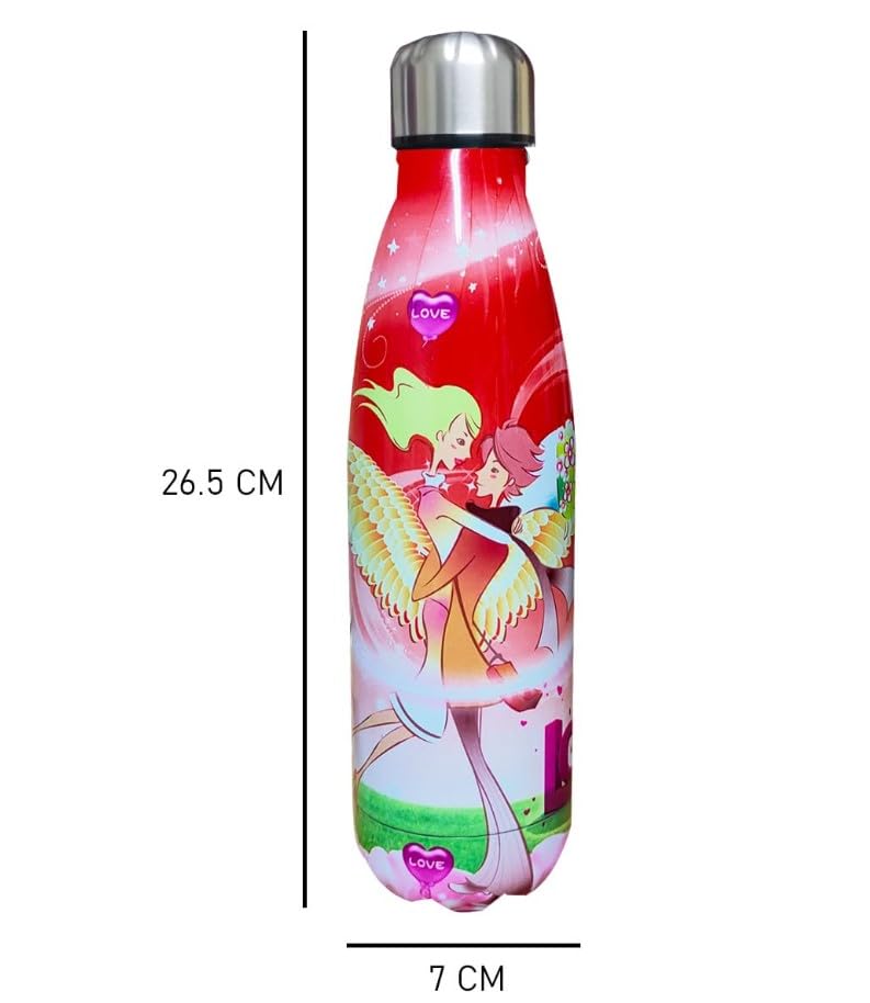 Water Bottle 500ml - Stainless Steel Vacuum Insulated Double Wall Leak Proof for Hot & Cold Drinks, BPA Free, Motivational Drinking Bottle for Gym, Travel, Office & Outdoor (Red Tinker Bell) - image 5
