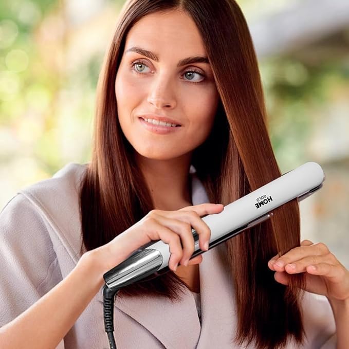 Hair Straightener, Ceramic Flat Iron 35W with Fast Heating and 360° Swivel Cord, Styling Tool for Curly, Wavy and Straight Hair, HG-805 (White) - image 7