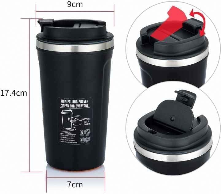 Travel Mug 520ml, Insulated Stainless Steel Coffee Cup with Leakproof Lid and Suction Base, Reusable Thermal Tumbler for Hot and Cold Drinks, Office, Home and Car (White) - image 3