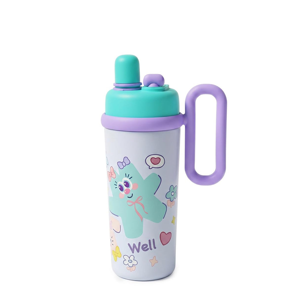 Travel Mug 700ml, Stainless Steel Insulated Tumbler with Handle and Straw, Reusable Cup for Hot and Cold Drinks, Gym, Office, Car and Travel, F-1533, Green - image 1