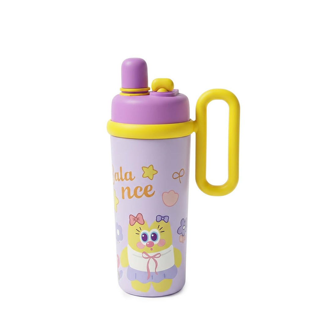 Travel Mug 700ml, Vacuum Insulated Stainless Steel Tumbler with Handle, Straw and 2-Way Drink Lid, Leak-Resistant Cup for Hot and Cold Drinks, Car, Office and Gym, F-1533 (Purple) - image 1