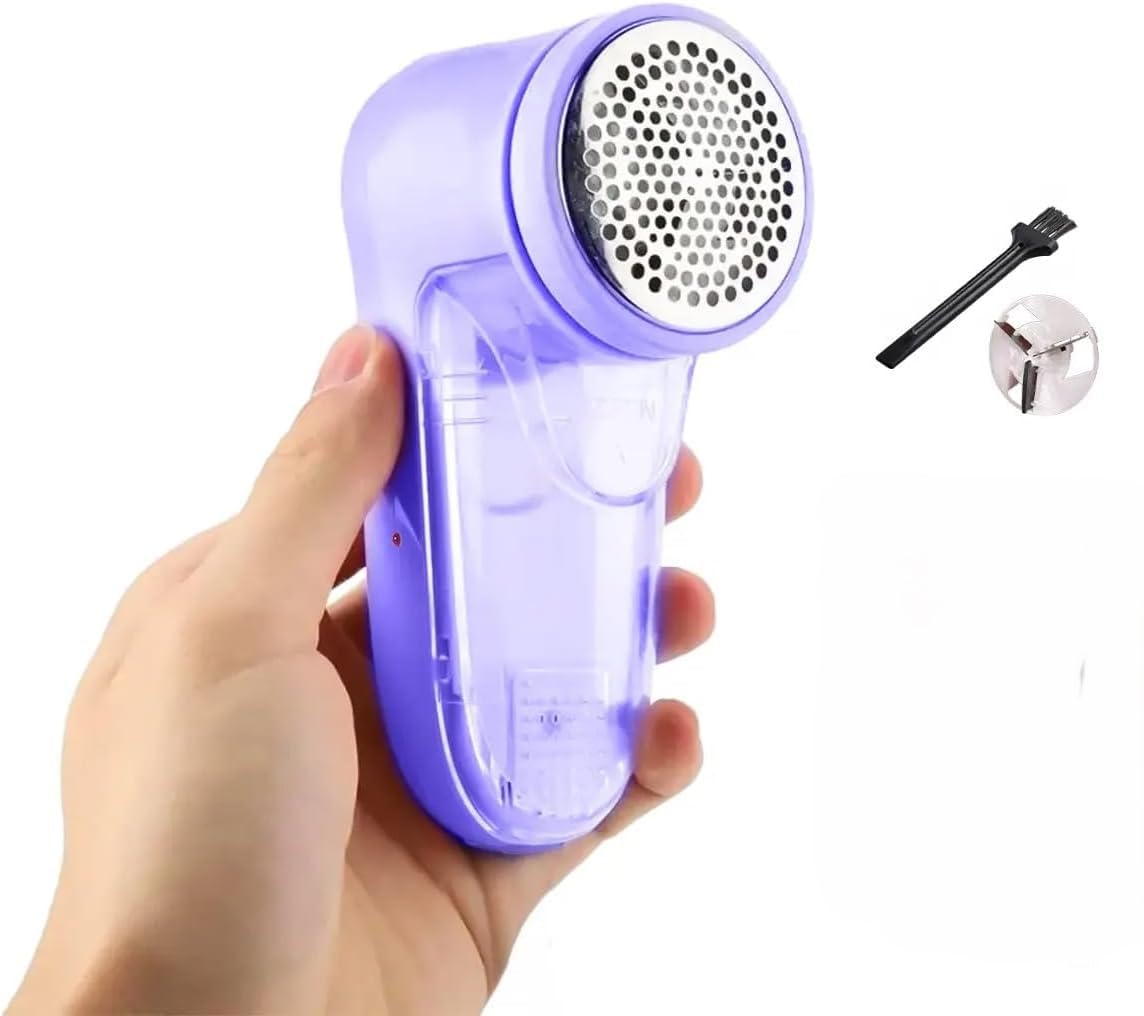 Lint Remover for Clothes, 3W Fabric Shaver with Honeycomb Mesh, Low-Noise Design for Removing Fuzz and Pilling from Garments, Mauve, Home Gold HG-090 - image 1