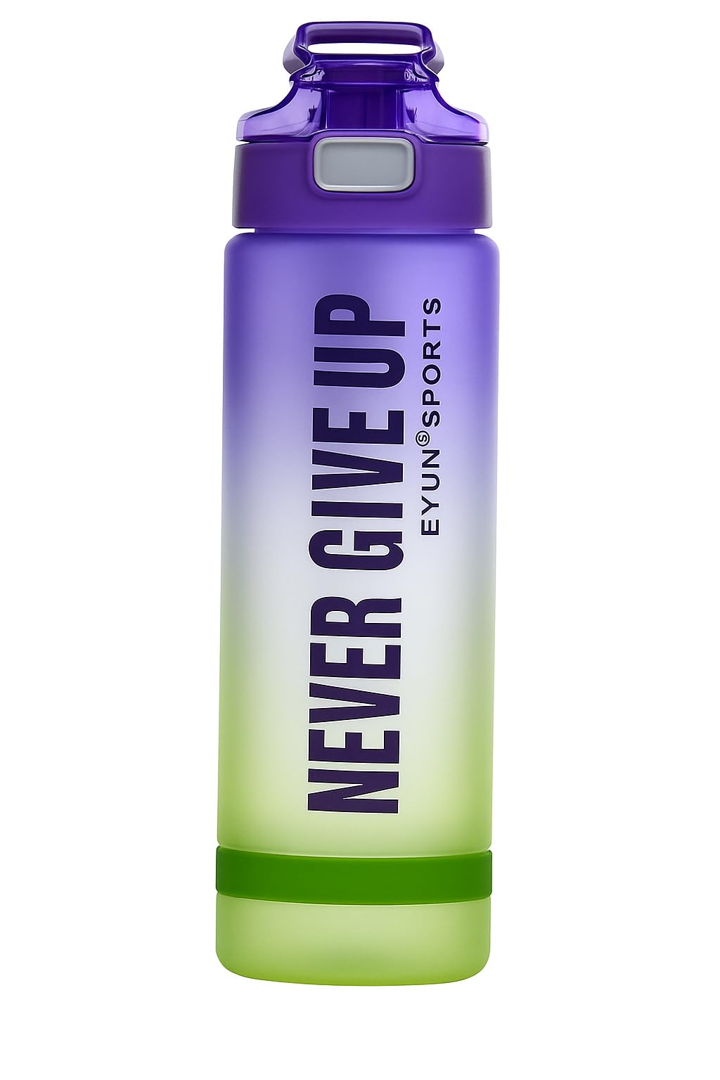 Sports Water Bottle 1L Bpa Free Leak Proof Motivational Water Bottle With Time Marker For Gym Travel Fitness Outdoor Sports School Office Home Yoga (Purple & Green) - image 1