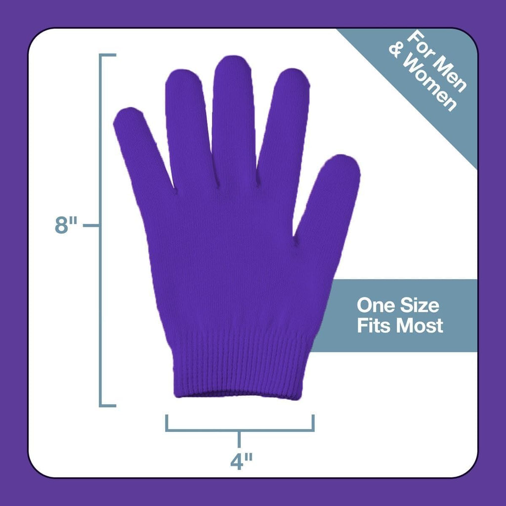 Moisturizing Gel Gloves for Dry Hands, Spa Hand Mask with Jojoba Oil, Olive Oil and Vitamin E, 20-Minute Softening Care, One Size (Purple) - image 5