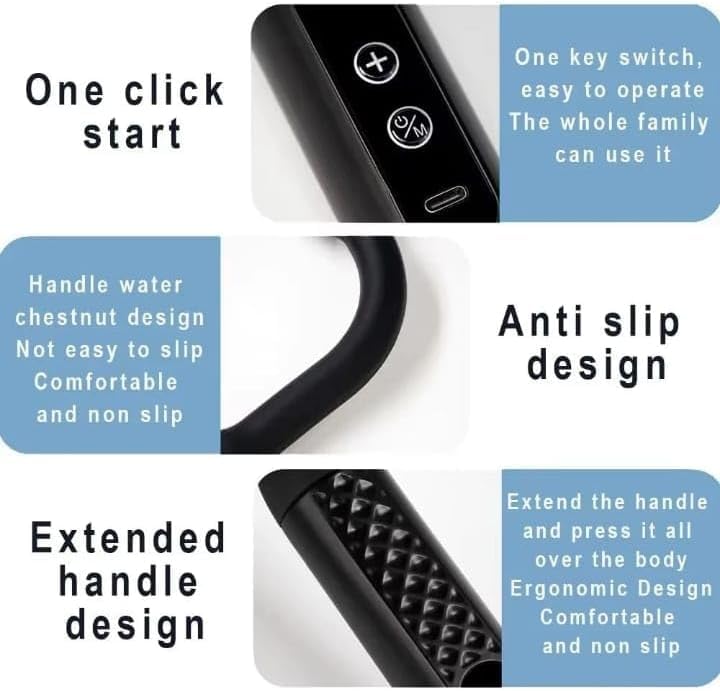 Massage Gun, Handheld Percussion Body Massager with 9 Modes, Low-Noise Operation and 4 Interchangeable Heads for Neck, Back, Shoulders, Arms and Legs, Silver - image 2