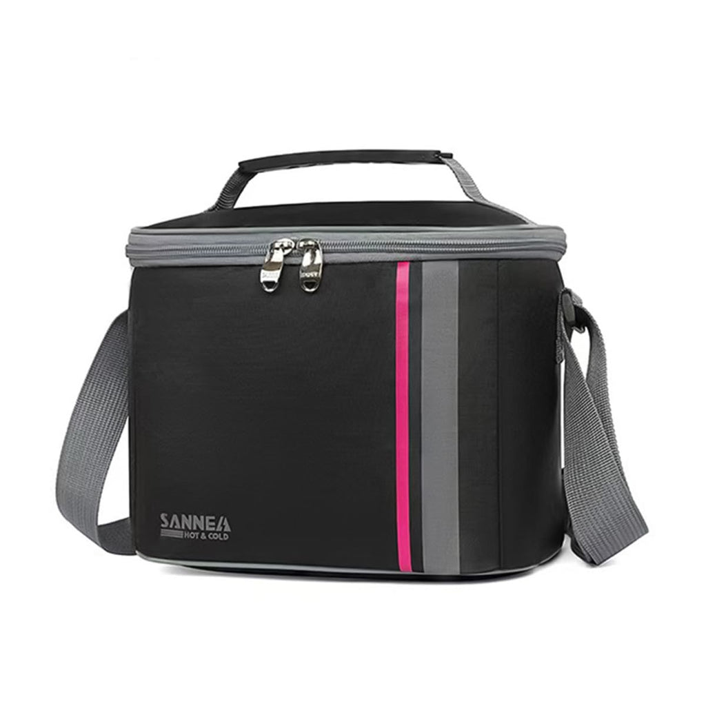 Lunch Bag 6 L, Insulated Thermal Cooler Tote, Waterproof Leakproof Food Carrier for Work, School, Travel and Picnic, Hot and Cold Meals, BB-568 (Black/Pink) - image 1