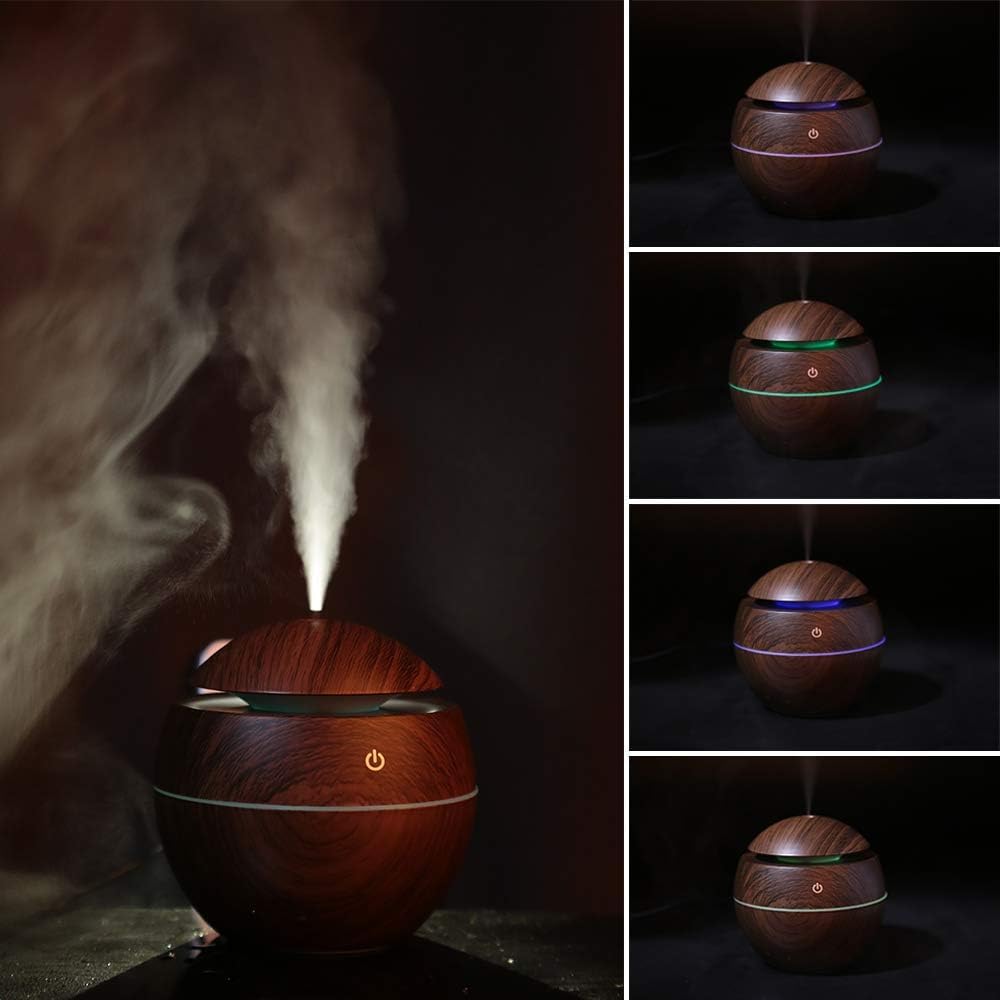 Aroma Diffuser Humidifier 130ml 7-Color LED Ultrasonic Cool Mist Essential Oil USB Whisper Quiet Auto Shutoff Bedroom Office - image 6