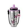 Travel Mug 720ml, Stainless Steel Vacuum Insulated Tumbler with Straw Lid, Carry Handle, Removable Filter and Leakproof BPA-Free Design, F-1547 (Grey) - image 1