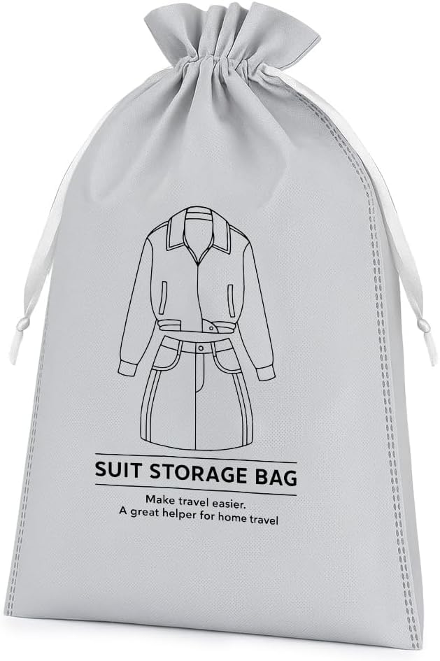 Travel Organizer Bag 35 x 47 cm, Dustproof Clothes Storage Pouch with Zip, Lightweight Foldable Luggage Organizer for Suitcase, Wardrobe, Men and Women (Beige) - image 1
