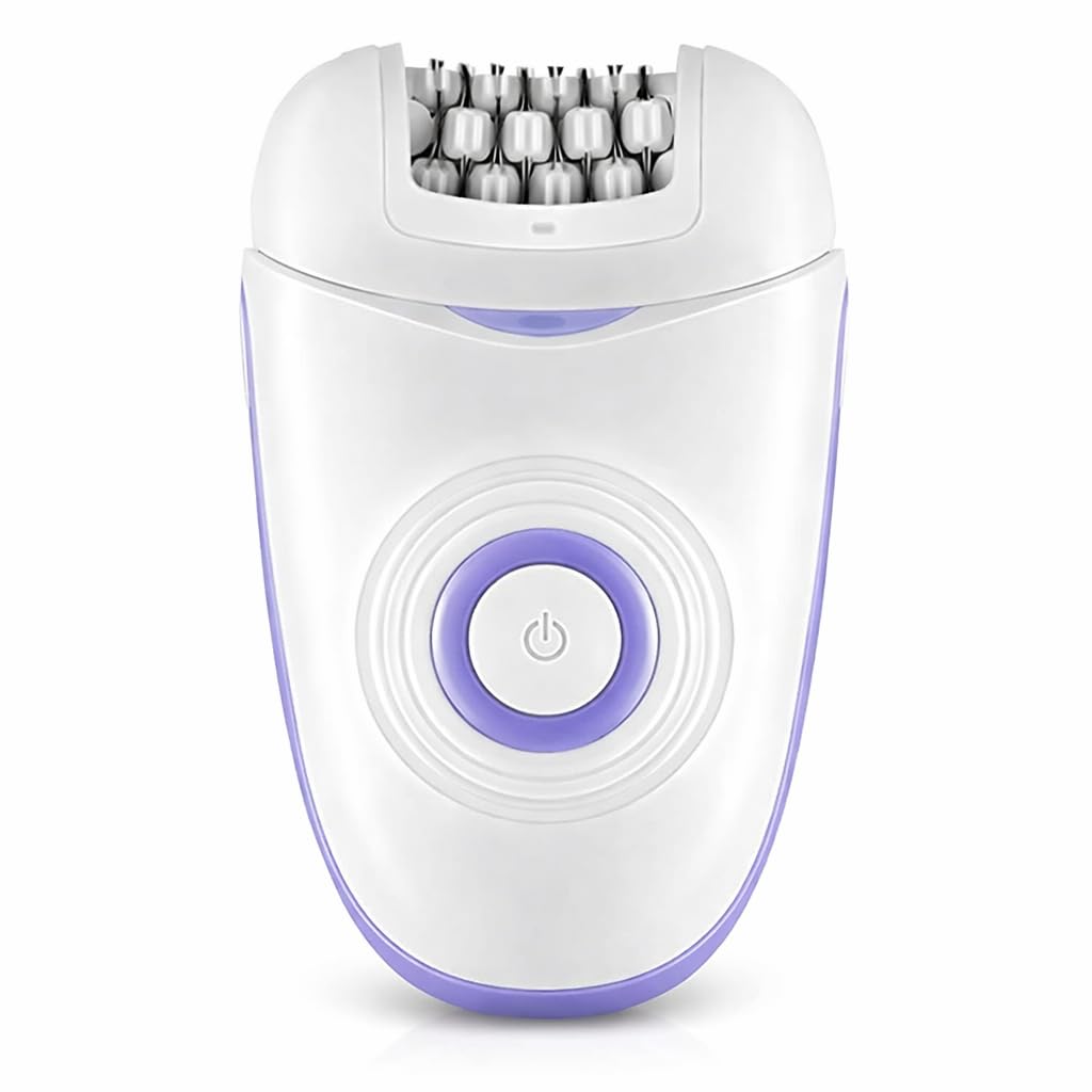 Epilator for Women, 3-in-1 Electric Hair Remover with Epilator, Shaver and Callus Remover Heads, 2 Speeds, 5W for Legs, Arms, Face and Bikini Area, White, HG-3370 - image 1