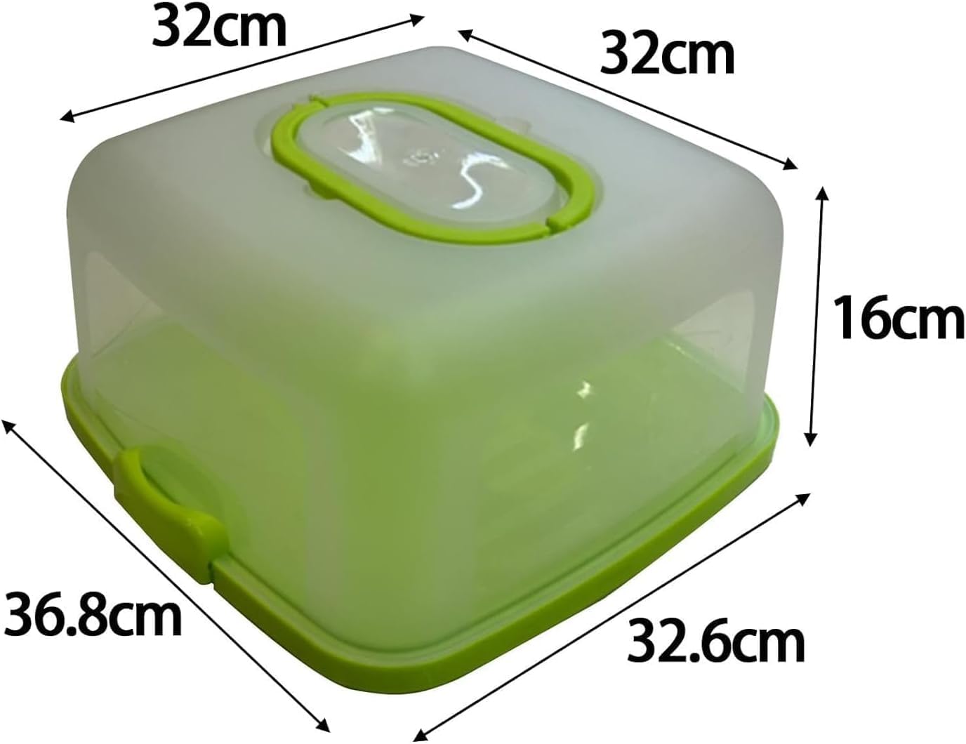 Cake Carrier Box with Lid and Handle, Reusable Square Cake Storage Container for Cakes Cupcakes and Pastries, Parties Picnics Birthdays and Events (Green) - image 3
