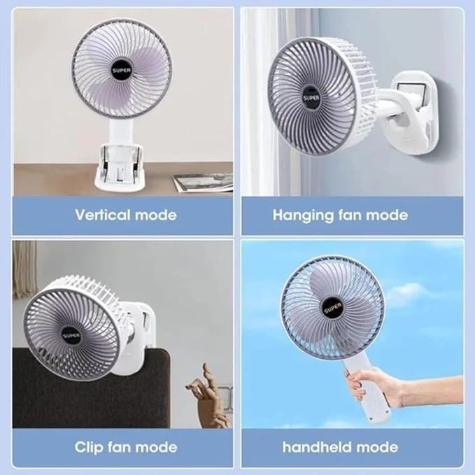 Desk Fan Usb Mini Fan 4 In 1 Clip On And Handheld Portable Fan 1 Speed 360° Rotating Quiet Desktop Cooling Usb Powered Energy Saving For Home Office Travel - image 3