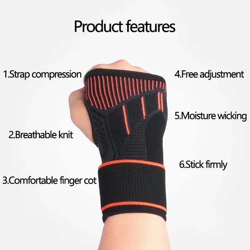 Wrist Support Brace, Adjustable Compression Wrist Wrap for Gym, Fitness and Strength Training, Breathable Elastic Palm Support for Pain Relief and Stability - image 2
