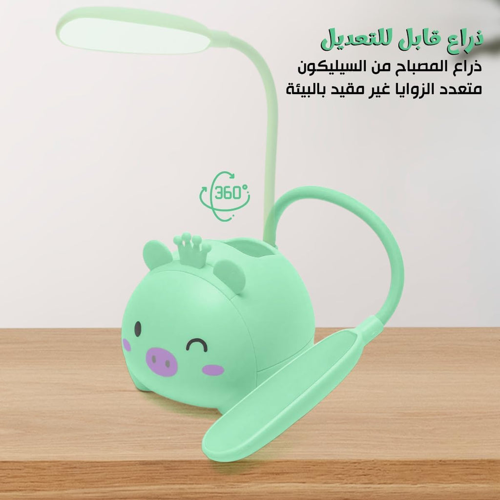 Desk Lamp, LED USB Powered Foldable Study Light with Adjustable Brightness, Portable Table Reading Lamp for Home Office, Bedroom and Workspace (Green) - image 4