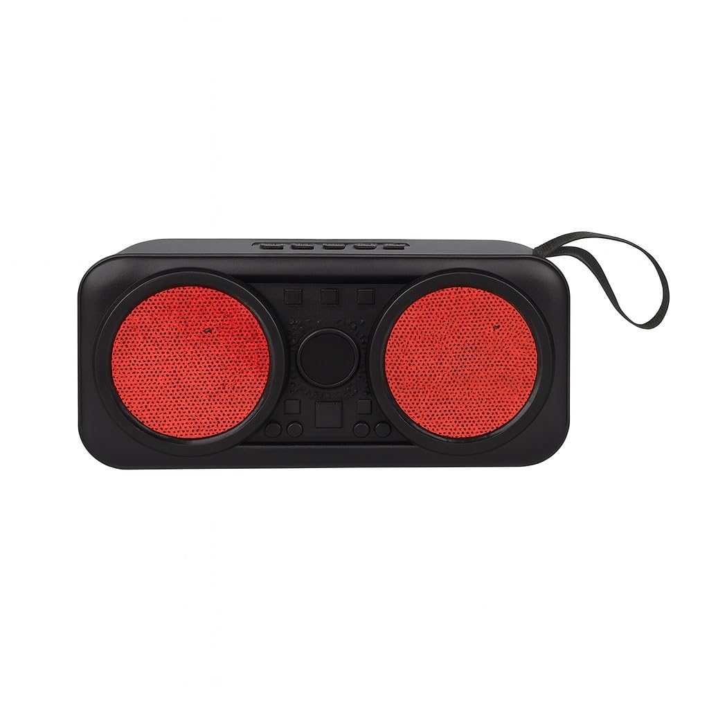 Bluetooth Speaker, Portable 5W Wireless Speaker with FM Radio, Flashlight, USB and TF Card Playback for Home, Travel and Outdoor Use, Z165 (Red) - image 6