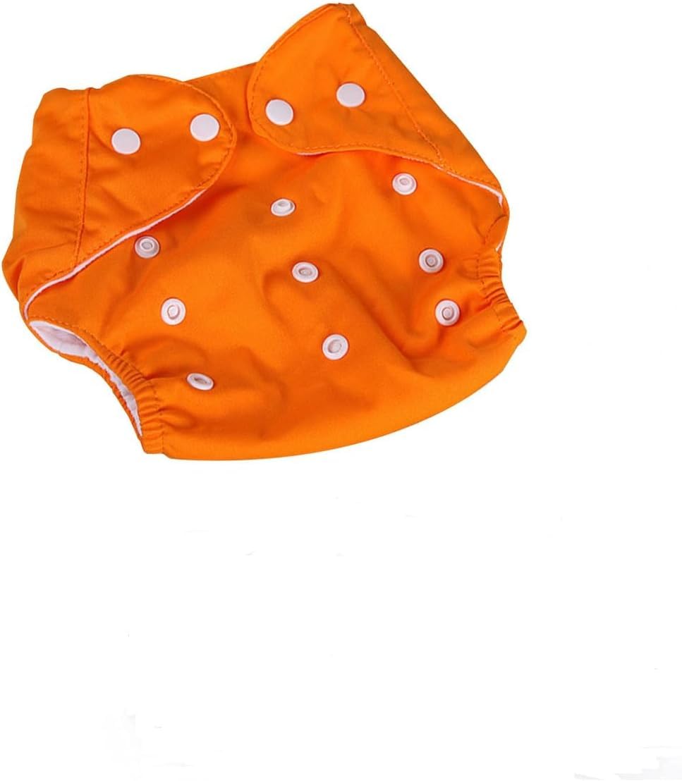 Cloth Diapers Adjustable Reusable Cotton Pocket Nappies, Washable for Age 0 to 3 Years, Snap Button Sizing, Absorbent Insert Pocket (Orange) - image 1