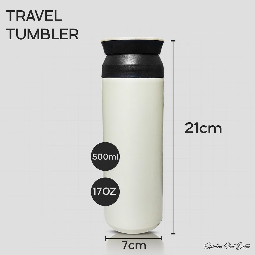 Water Bottle 500ml, Vacuum Insulated SUS304 Stainless Steel Flask with Leak-Proof BPA-Free Lid, Double-Wall Wide-Mouth Sports Bottle for Hot and Cold Drinks, Gym, Office and Travel - image 5