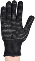Heat Resistant Glove for Hair Styling, Silicone Bump Protective Finger Glove with Non-Slip Grip for Hair Straightener and Curling Iron, Black, One Size - image 1