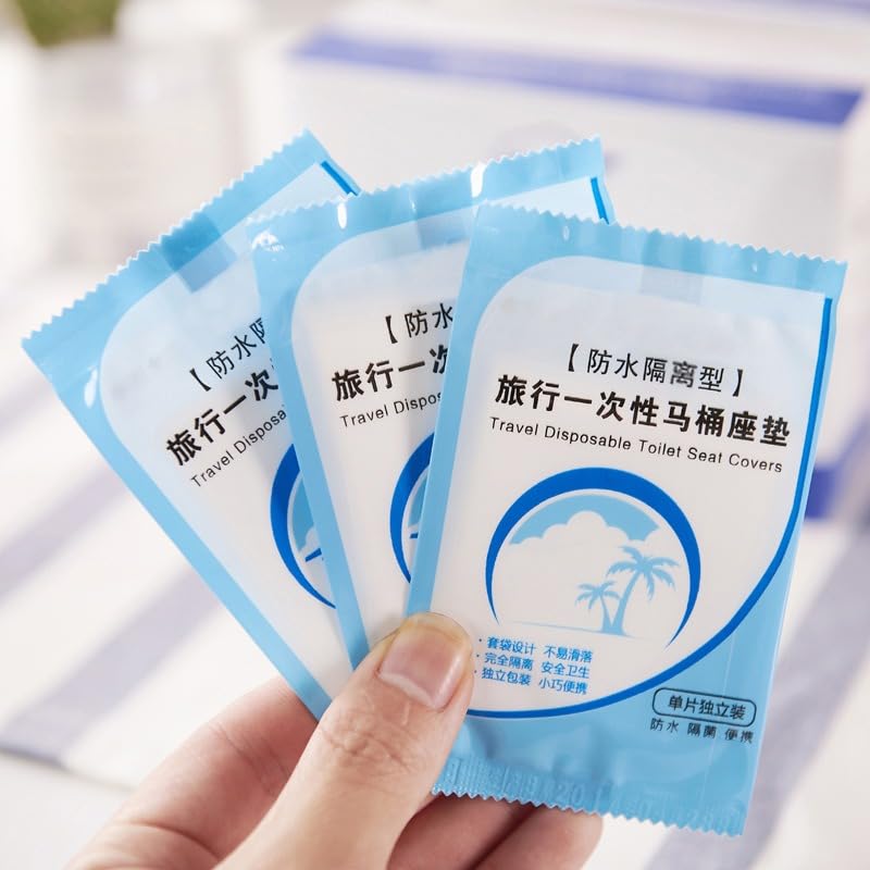 Disposable Toilet Seat Covers 50 Pcs, Waterproof Travel Toilet Seat Cover Portable Hygienic Barrier for Public Bathroom Office School Travel - image 6
