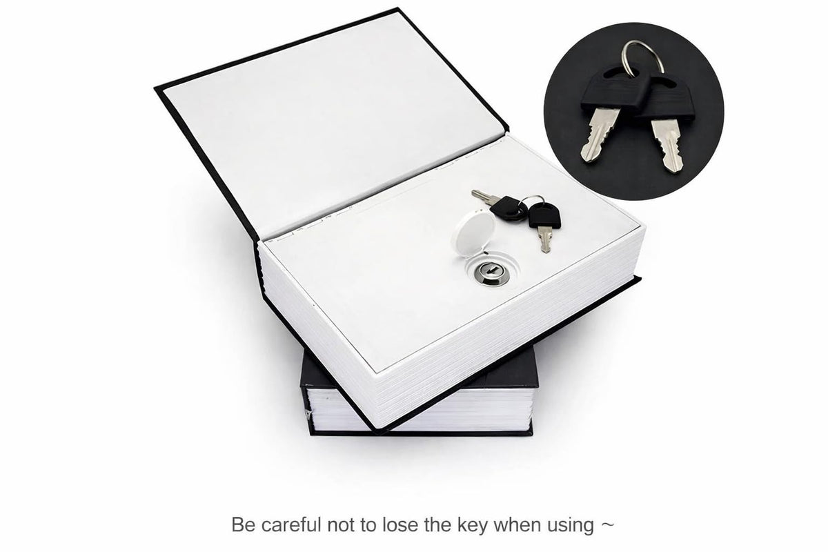 Book Safe with Lock and 2 Keys, Hidden Safe Lock Box, Metal Dictionary Diversion Safe for Cash, Jewelry, Passport and Valuables, 24 x 15.5 x 5.5 cm (Brown) - image 6