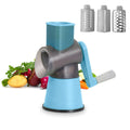 Vegetable Slicer Manual Hand-Crank Rotary Drum Grater with Non-Slip Suction Base for Cheese Salad Vegetables Fruits Kitchen Blue XE-132 - image 1