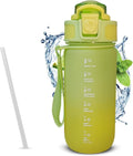 Water Bottle 550ml with Straw and Carry Handle, Leakproof BPA-Free Reusable Sports Bottle, Dishwasher Safe for Gym, School, Travel, Home and Office (Yellow) - image 1