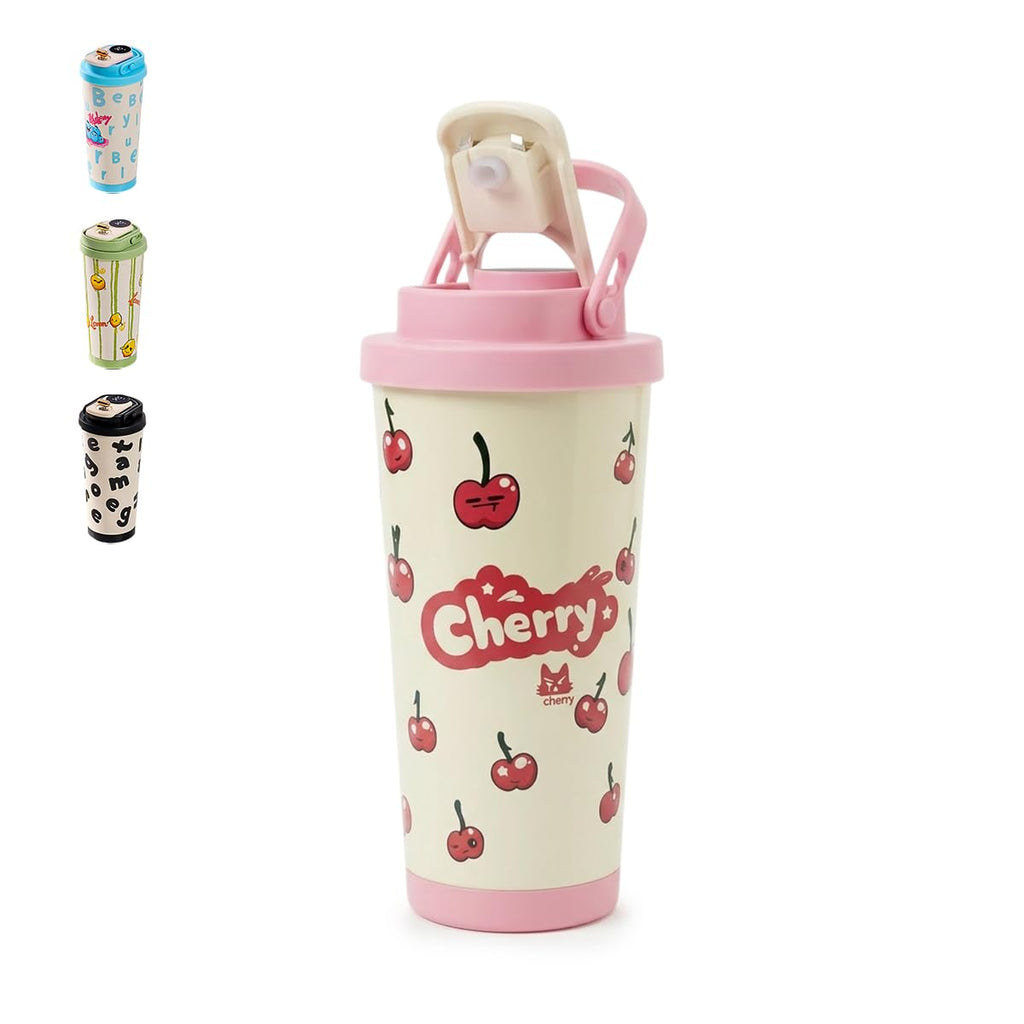 Mug with LED Temperature Display, 500Ml, leak-proof, portable, stainless steel, insulated, for Travel Office, Pink - image 1