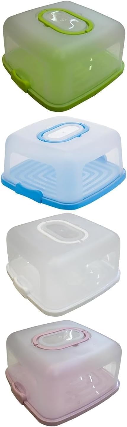 Cake Carrier Box Square with Lid and Handle Storage Container for Cupcakes Pastries Food-Safe Leakproof BPA-Free for Parties Picnics Events Blue - image 7