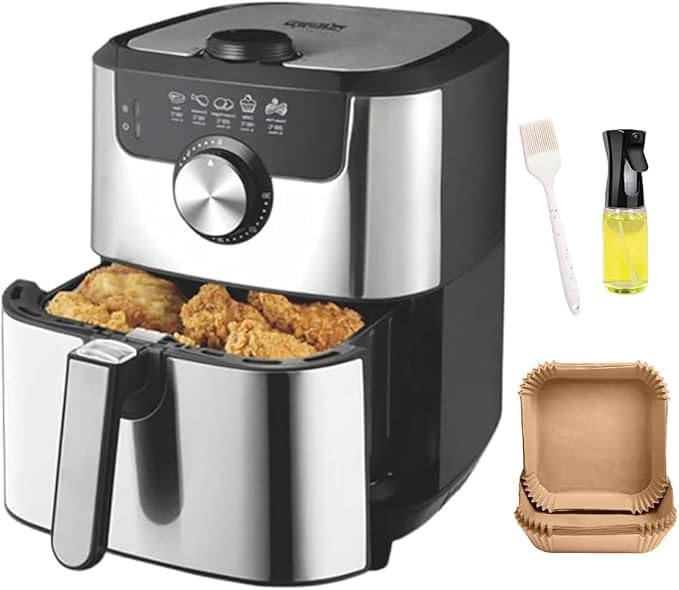 Air Fryer 4.5 L Stainless Steel 1500 W Oil-Less Fryer with Fast Air Circulation, Dishwasher-Safe Basket and 3-Piece Accessories Set, KB-2085 - image 1