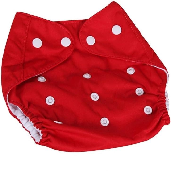 Baby Cloth Diaper – Reusable Baby Adjustable Cotton Pocket Diapers, Washable Nappy, 0-3 Years Soft Waterproof & Breathable Insert Friendly for Newborn Infant Toddler (Red) - image 1