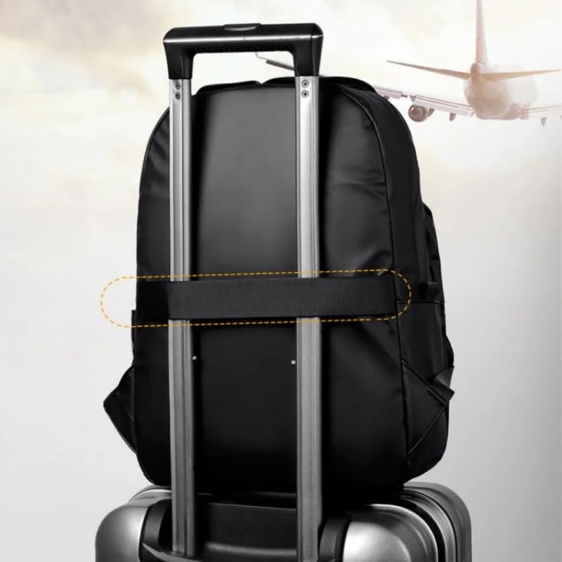 Laptop Backpack 15 L, Multi-Pocket Water-Resistant Travel Bag with USB Charging Port and Trolley Strap, Lightweight for Men, Women and Students (Black) - image 6