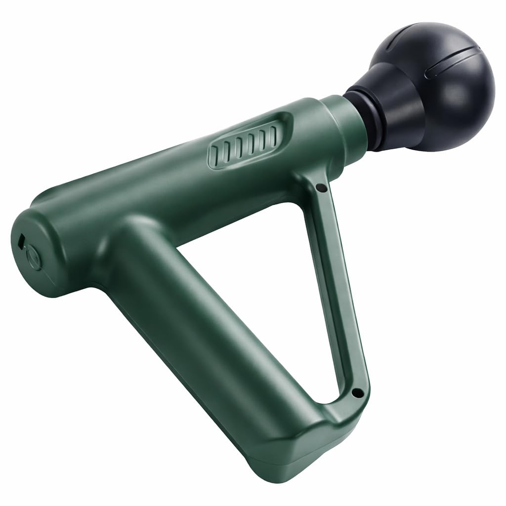 Massage Gun Body Massager with Multiple Massage Heads and Low-Noise Operation, Handheld Vibration Device for Shoulders, Back, Arms and Legs, Green - image 1