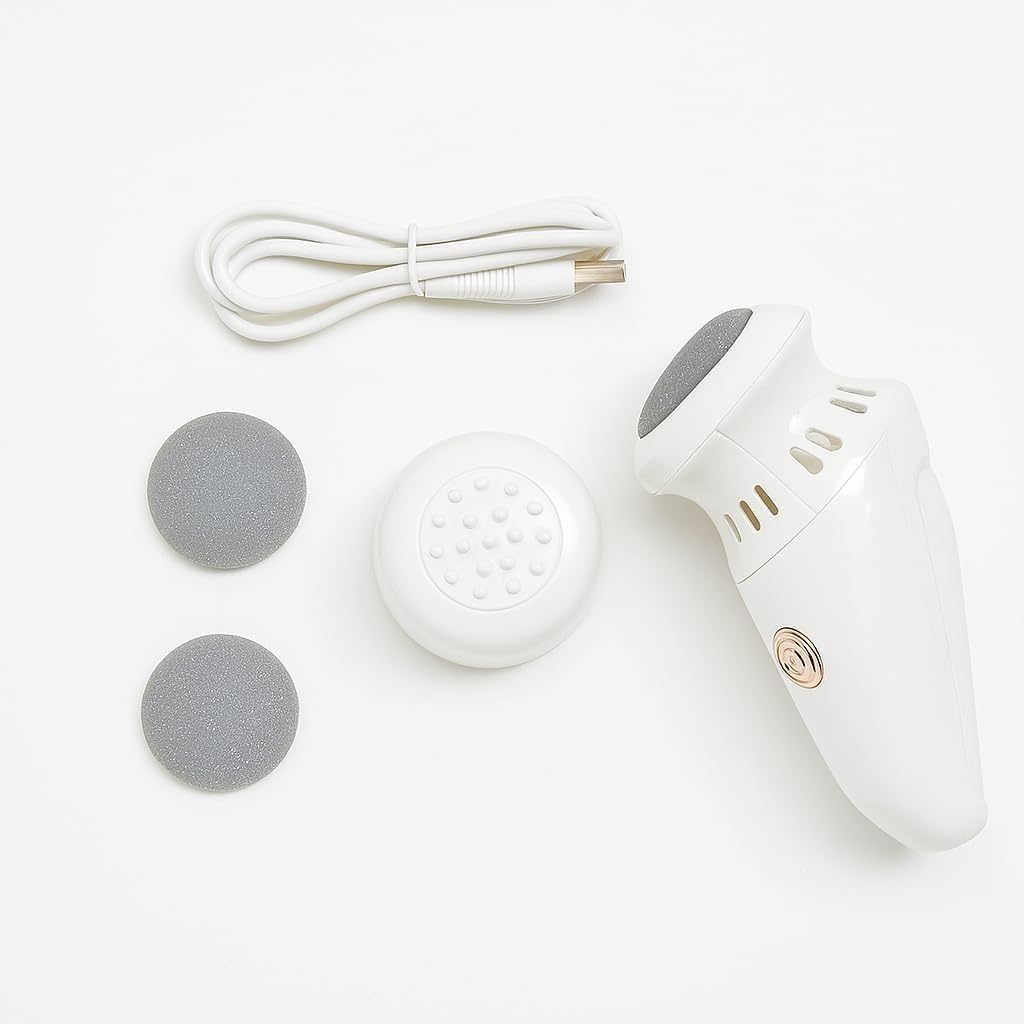 Callus Remover for Feet, Foot File with Removable Roller Head, Compact Pedicure Tool for Dry Hard Skin on Heels and Soles, WG-106, White - image 6