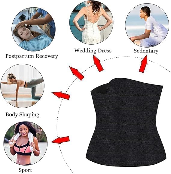 Waist Training Corset, Slim Belt For Women, Body Shaper - Belly Fat Tummy Slimming Belt, Adjustable Strap Corset, Postpartum Recovery, Weight Loss, Sweat Pioneer (Black, 4 Metre) - image 7