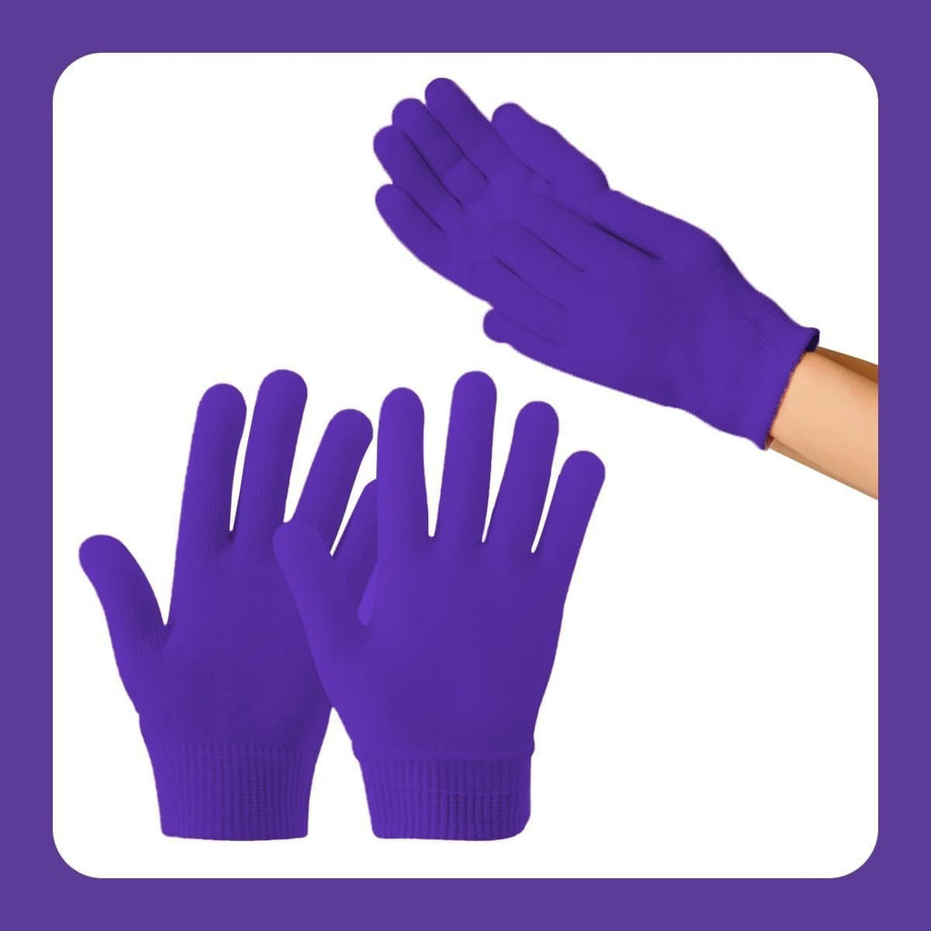 Moisturizing Gel Gloves for Dry Hands, Spa Hand Mask with Jojoba Oil, Olive Oil and Vitamin E, 20-Minute Softening Care, One Size (Purple) - image 7