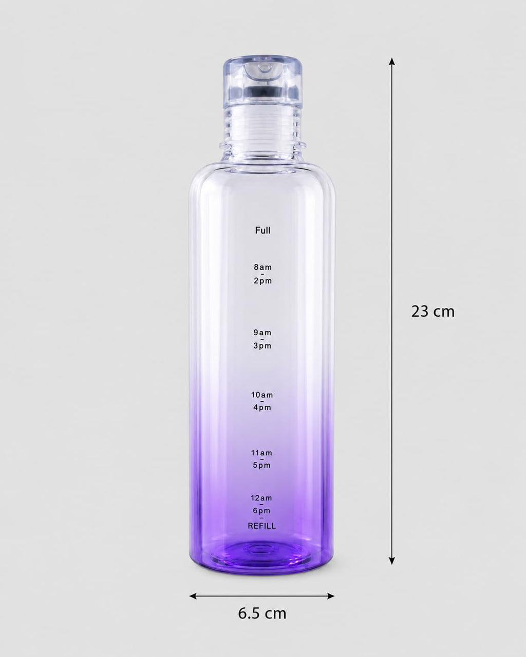 Water Bottle with Hourly Time Markers 500ml - Sport Water Bottle, Leak Proof lid & Reusable, BPA Free, Motivational Flask with Wide Mouth (Purple) - image 3
