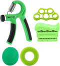 Hand Grip Strengthener Set 5 Pcs Adjustable Resistance Hand Exerciser, Finger Wrist Forearm Trainer Grip Strength Tool for Home Gym Office, (Green) - image 1