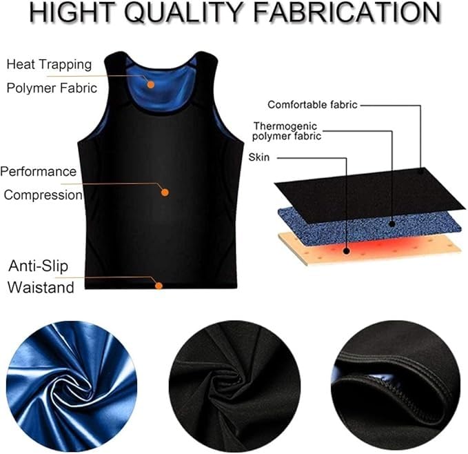 Sauna Sweat Shirt for Men - Slim Body Shaper Weight Loss Gym Sweat Vest Quick Drying Lightweight Workout Training Top 2XL/3XL - image 3
