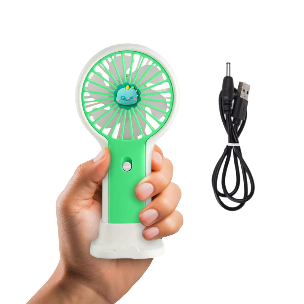 Portable Fan Mini USB Handheld Desktop Fan, 1.5W Single-Speed Personal Cooling Fan with Stand for Home, Office, School, Travel and Outdoor Use, DD-5627 (Green) - image 1