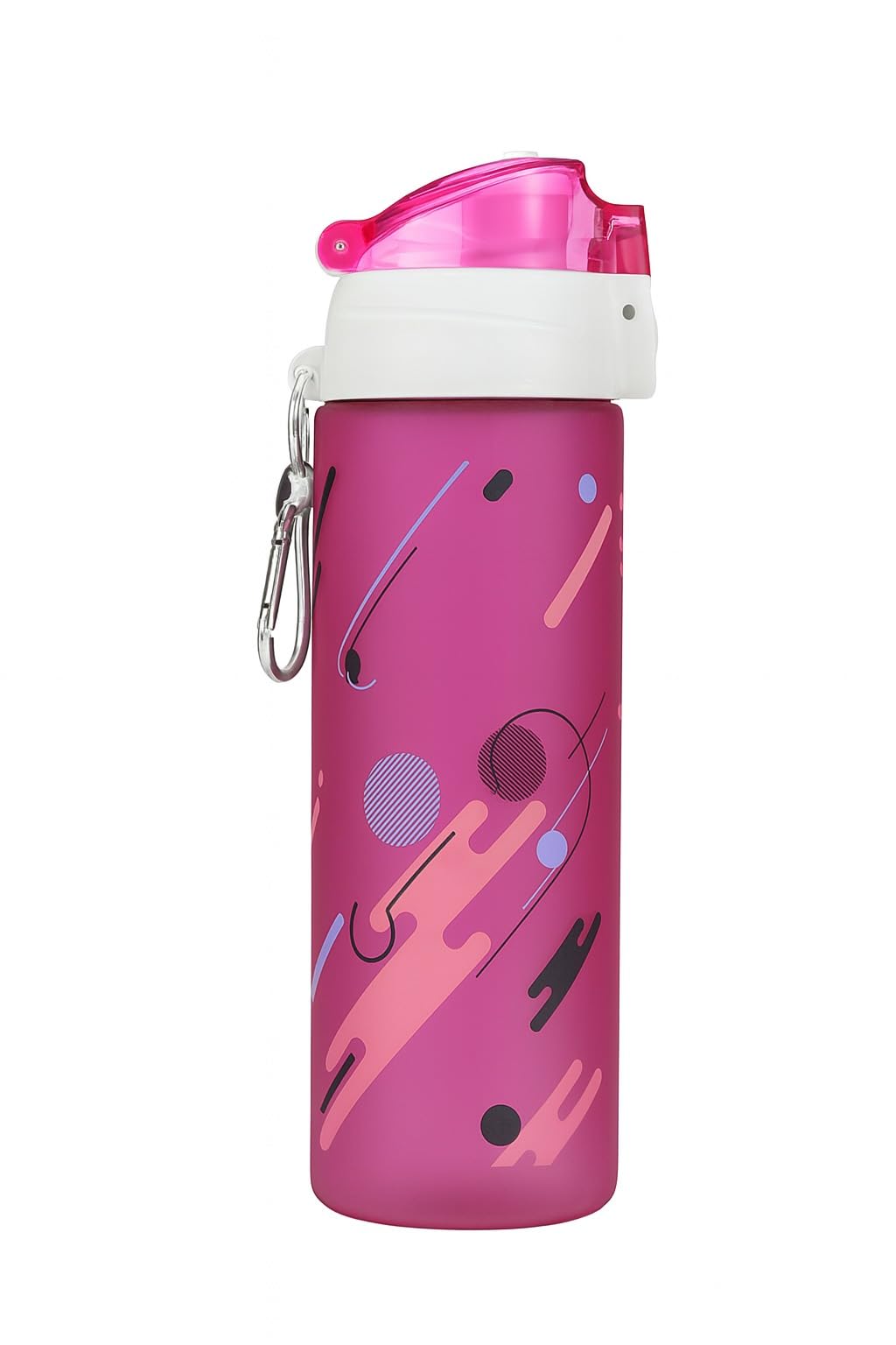 Water Bottle 650ml - BPA Free Sports Bottle with Airtight Leakproof Cap, Reusable Motivational Drink Bottle for Gym, School, Office, Travel, Students, Picnic, and Home Use (Pink) - image 1
