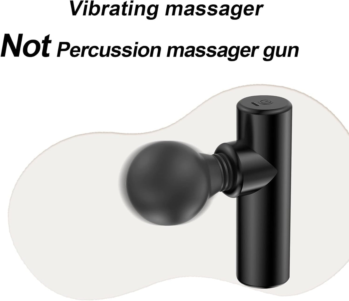 Massage Gun, Handheld Body and Muscle Massager with Multiple Heads, Low-Noise Vibration Device for Shoulders, Back, Arms and Legs, Black - image 2