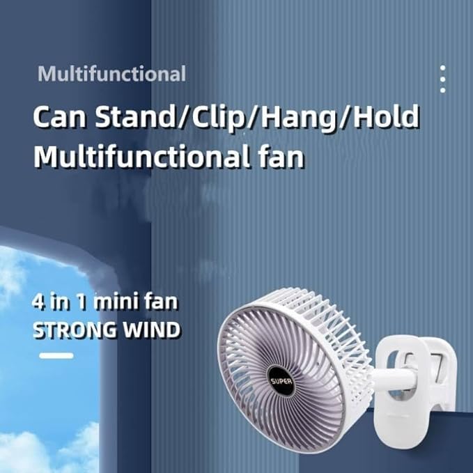 Desk Fan Usb Mini Fan 4 In 1 Clip On And Handheld Portable Fan 1 Speed 360° Rotating Quiet Desktop Cooling Usb Powered Energy Saving For Home Office Travel - image 2