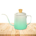 Tea Pot 350ml, Mini Stainless Steel Coffee Pot with Lid, Long Narrow Spout and Classic Handle for Tea, Coffee and Home Serving (Green) - image 1