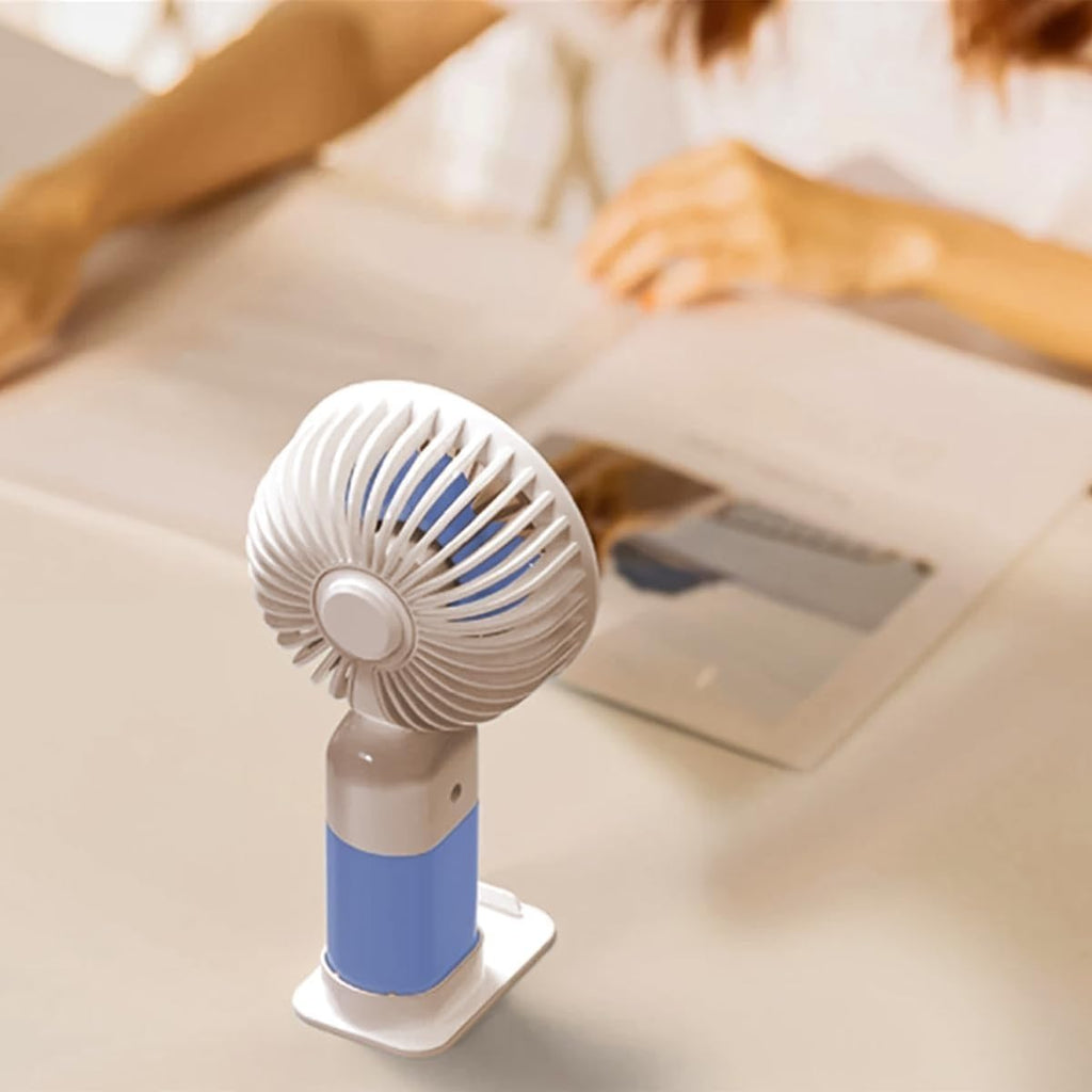 Mini Hand Fan USB Portable Desktop and Handheld 1.5W Single Speed with Stand, Lightweight Quiet Cooling for Home Office Travel (Blue) - image 6
