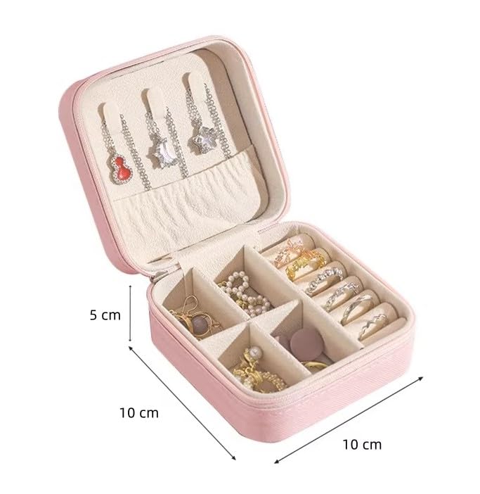 Jewelry Box Organizer, Portable Mini Travel Case with Multi-Compartment Storage for Rings, Earrings, Necklaces and Bracelets, Blue - image 3